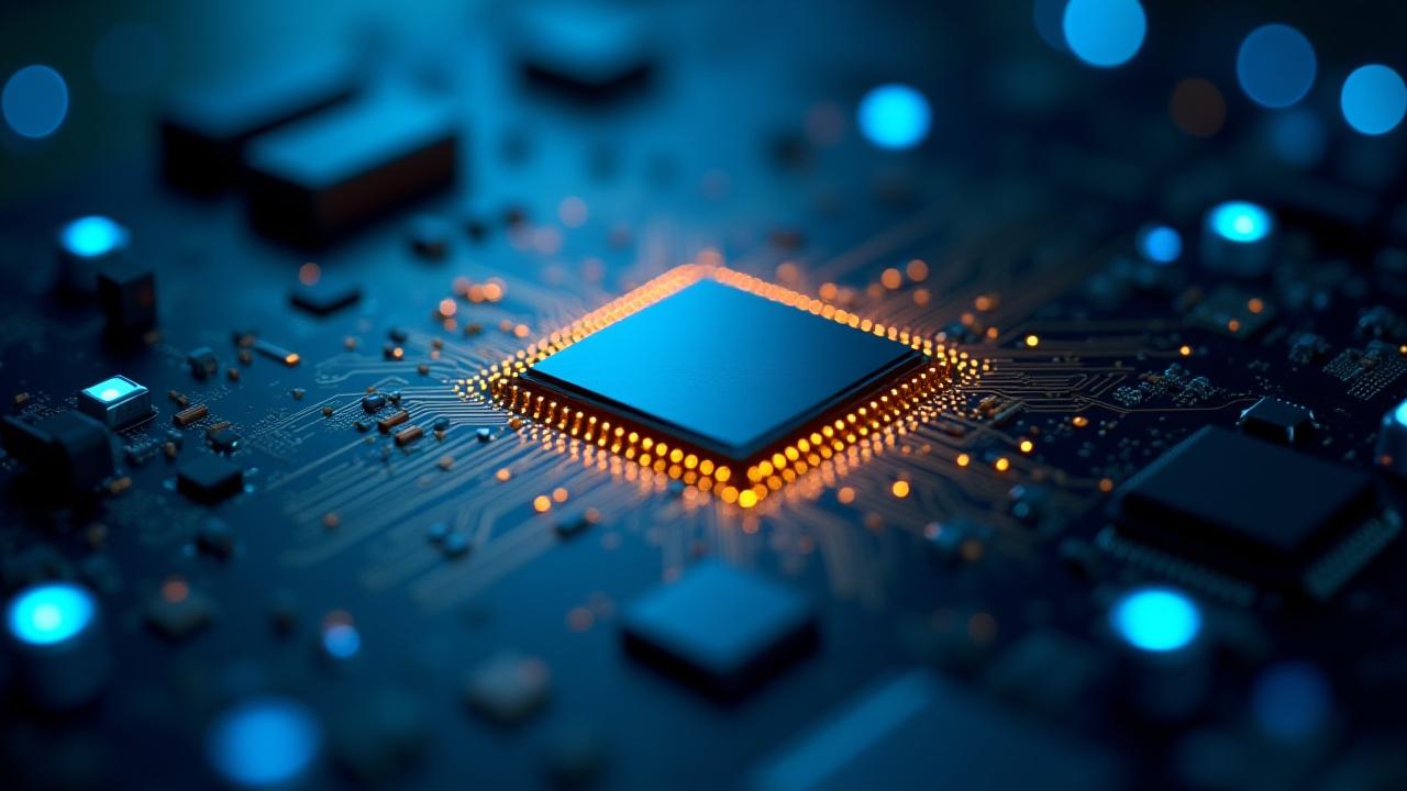 Close-up view of high-performance AI server hardware and circuitry in a modern data center environment