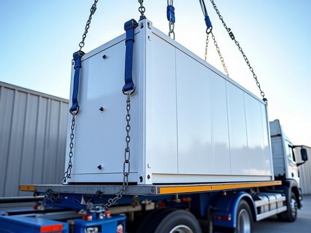 Secured battery energy storage system on a specialized flatbed trailer