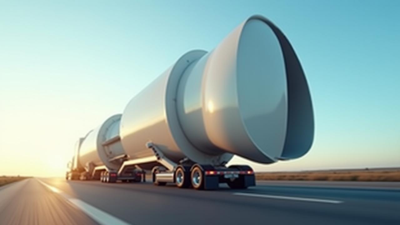 Oversized energy infrastructure component on a multi-axle trailer
