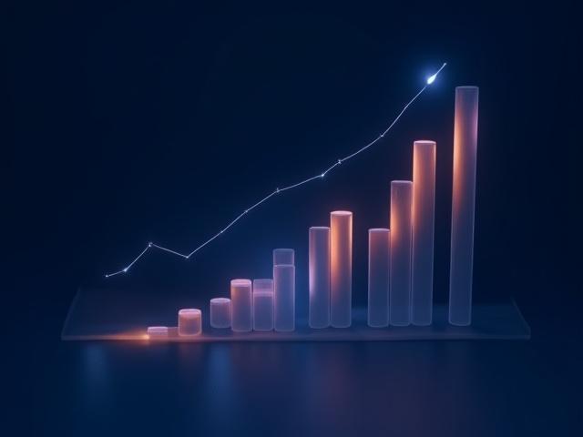 Complex data visualization showing predictive supply chain demand and capacity planning