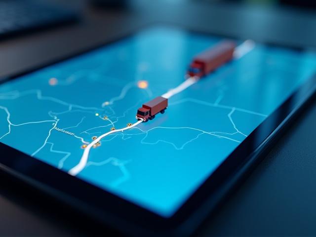 Real-time GPS truck tracking map interface