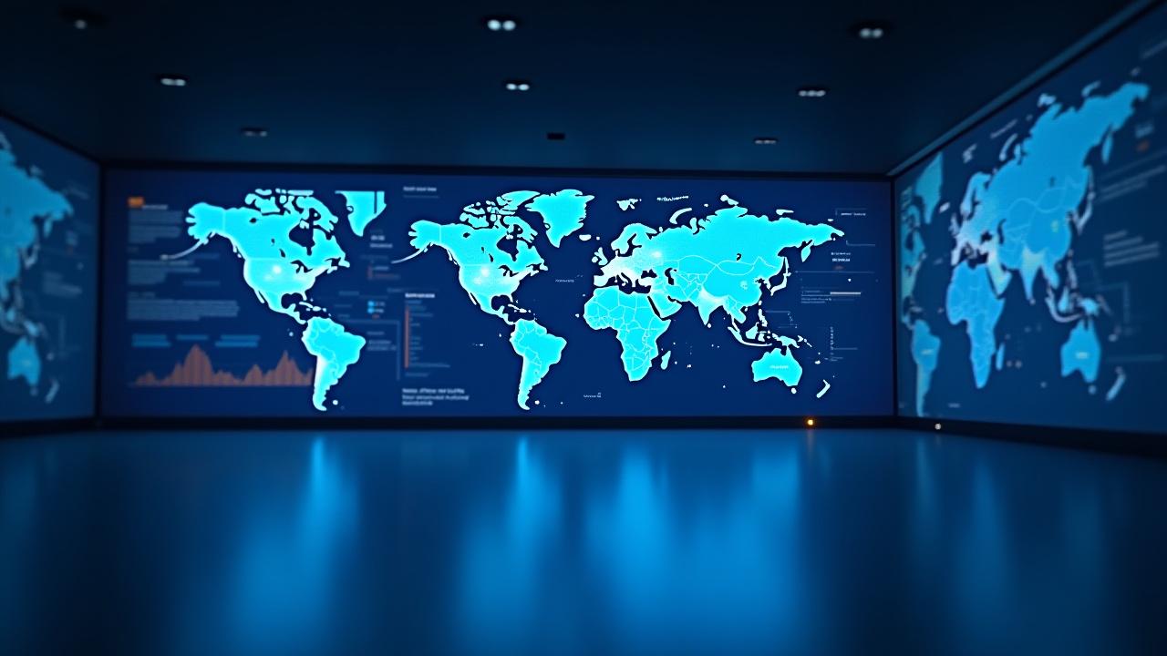 Modern logistics command center with digital tracking maps